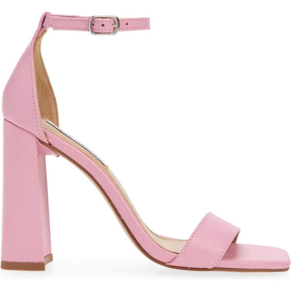 Steve Madden Pink Ankle Strap Block Heel Sandals